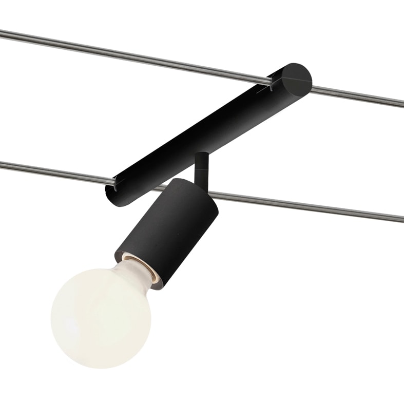 ROSSINI ILLUMINAZIONE - SISTEMA A TESATA NERO E27 IP20 CAB403N