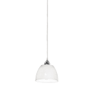 ROSSINI ILLUMINAZIONE - SOSPENSIONE CROMO/PARALUME VETRO BIANCO LUCIDO E27 IP20 12CM