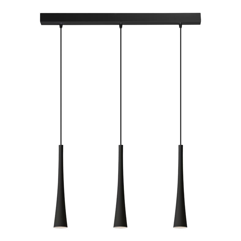 ROSSINI ILLUMINAZIONE - SOSPENSIONE 3 ELEMENTI LINEARE NERA/NERA COR114NN