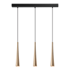 ROSSINI ILLUMINAZIONE - SOSPENSIONE 3 ELEMENTI LINEARE NERA/ORO COR114NOR