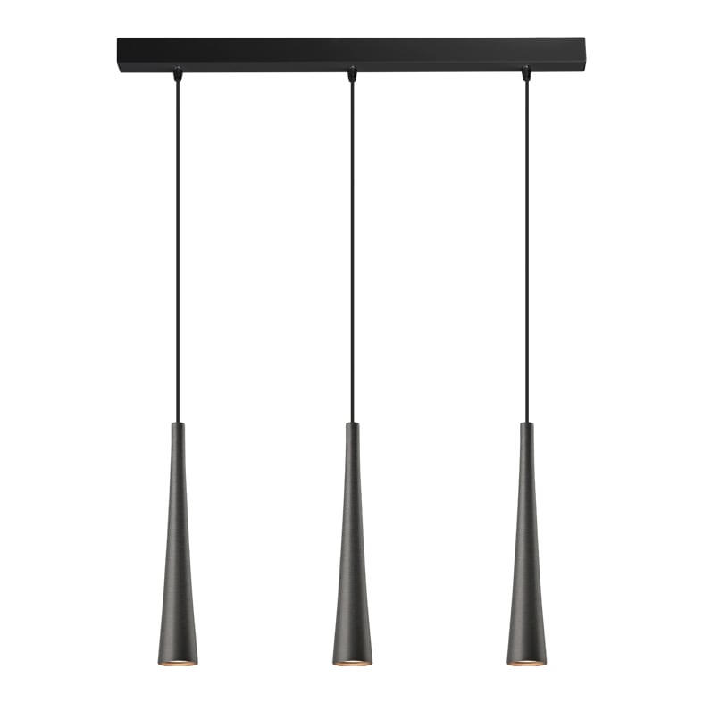 ROSSINI ILLUMINAZIONE - SOSPENSIONE 3 ELEMENTI LINEARE NERA/TITA COR114NTI