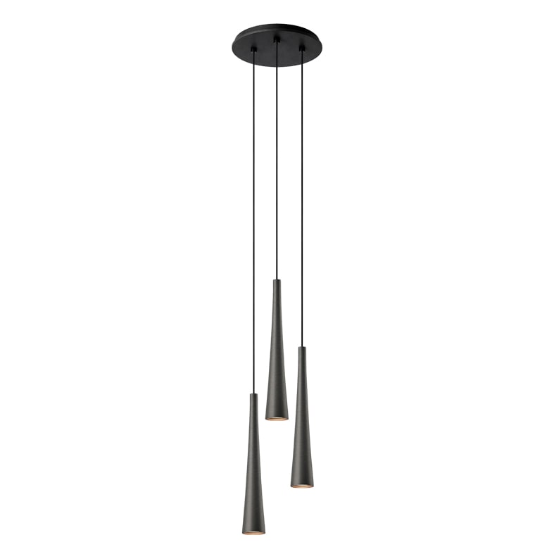 ROSSINI ILLUMINAZIONE - SOSPENSIONE 3 ELEMENTI TONDA NERA/TITANI COR115NTI