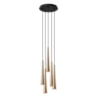 ROSSINI ILLUMINAZIONE - SOSPENSIONE 5 ELEMENTI TONDA NERA/ORO GU COR116NOR
