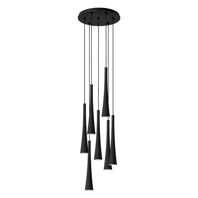 ROSSINI ILLUMINAZIONE - SOSPENSIONE 7 ELEMENTI TONDA NERA/NERA G COR117NN