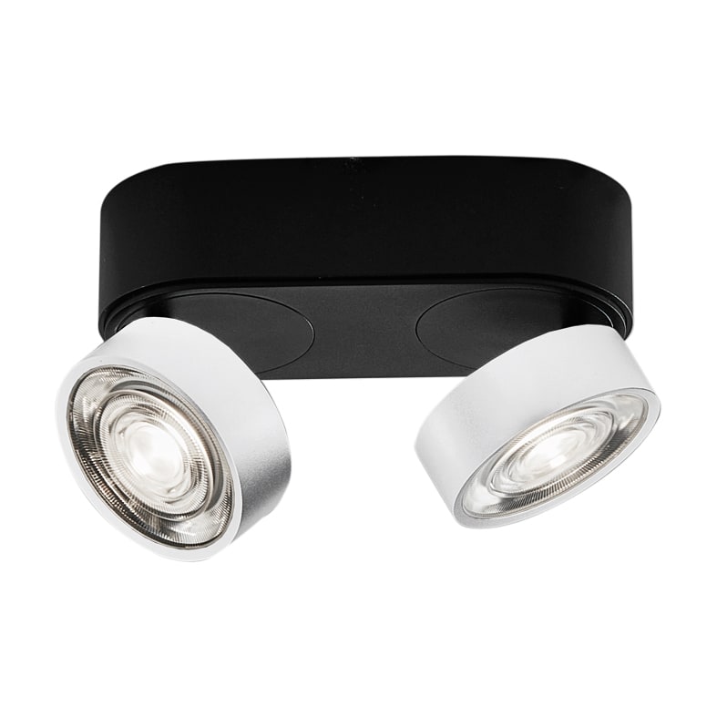 ROSSINI ILLUMINAZIONE - APPLIQUE/PLAFONIERA NERO/BIANCO LED 2X6, HOL050B