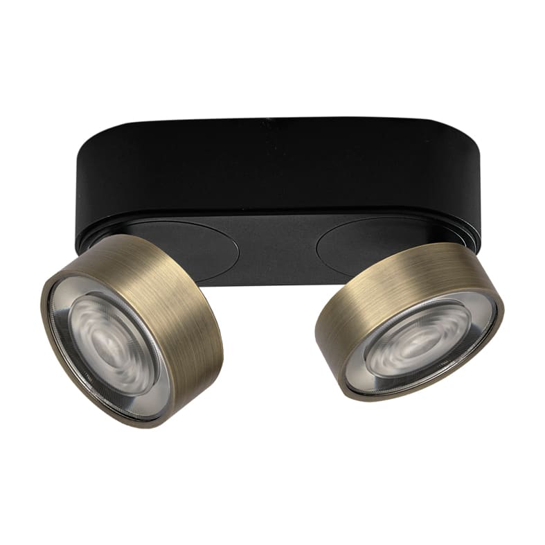 ROSSINI ILLUMINAZIONE - APPLIQUE/PLAFONIERA NERO/BRONZO LED 2X6, HOL050BR