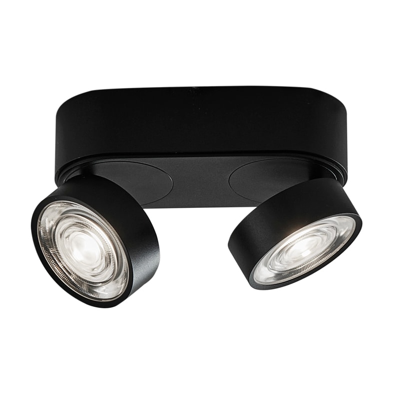 ROSSINI ILLUMINAZIONE - APPLIQUE/PLAFONIERA NERO/NERO LED 2X6,4W HOL050N