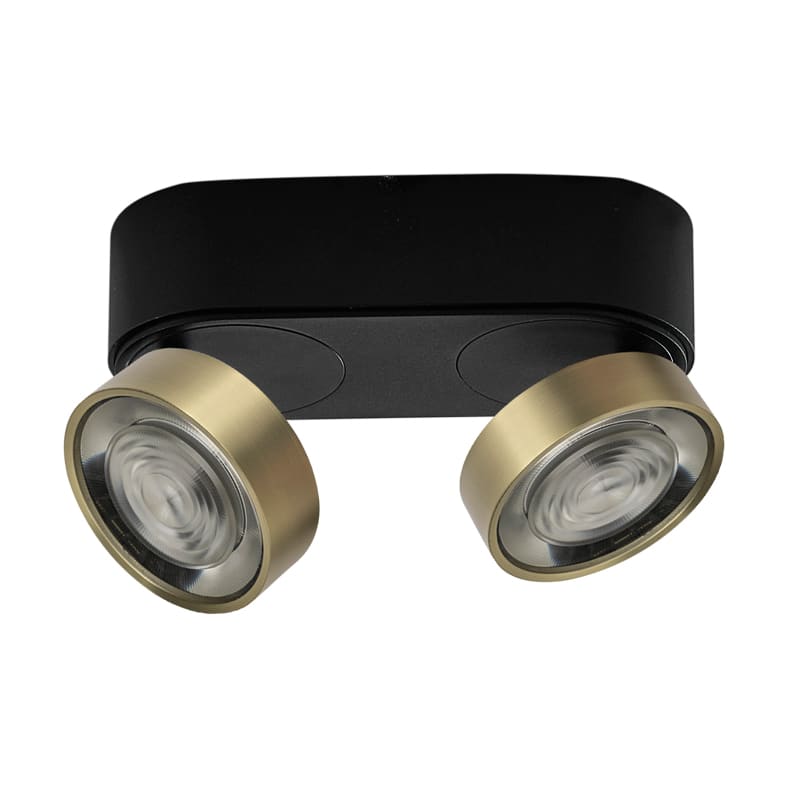 ROSSINI ILLUMINAZIONE - APPLIQUE/PLAFONIERA NERO/ORO LED 2X6,4W HOL050OR
