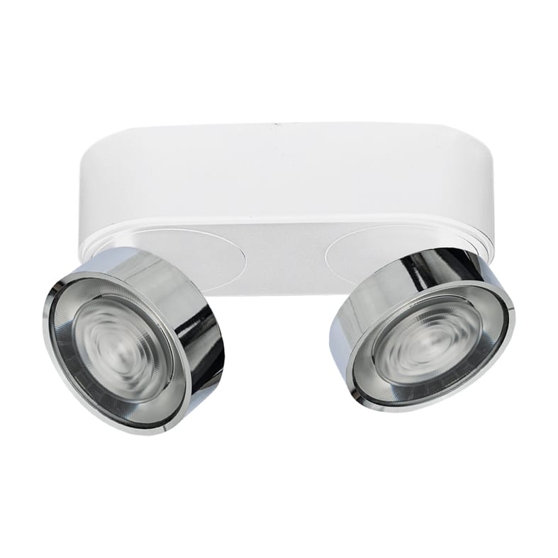 ROSSINI ILLUMINAZIONE - APPLIQUE/PLAFONIERA BIANCO/CROMO LED 2X6