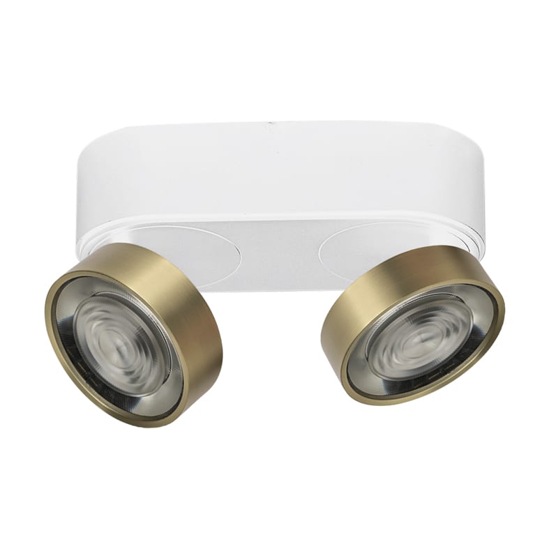 ROSSINI ILLUMINAZIONE - APPLIQUE/PLAFONIERA BIANCO/ORO LED 2X6,4