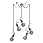 ROSSINI ILLUMINAZIONE - SOSPENSIONE 5 ELEMENTI NERA E27 IP20 KAR005N