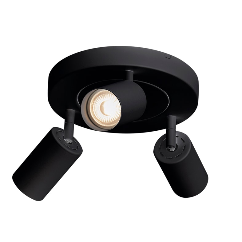 ROSSINI ILLUMINAZIONE - PLAFONIERA 3 ELEMENTI TONDA NERO GU10 IP MAN006N