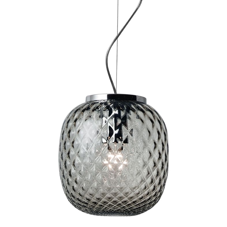 ROSSINI ILLUMINAZIONE - SOSPENSIONE CROMO IN VETRO BALLOTON FUME OBA201CRFU