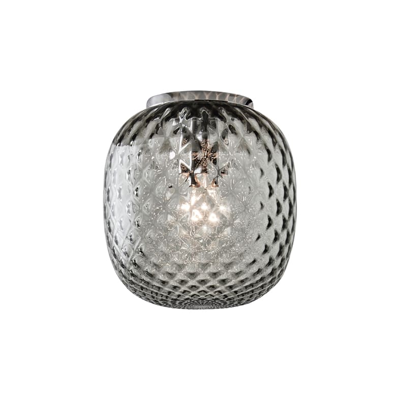 ROSSINI ILLUMINAZIONE - PLAFONIERA CROMO IN VETRO BALLOTON FUME' OBA202CRFU