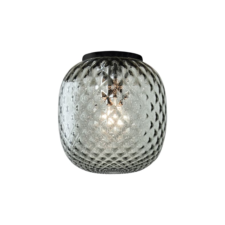 ROSSINI ILLUMINAZIONE - PLAFONIERA NERA IN VETRO BALLOTON PETROL OBA202NPT