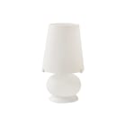 ROSSINI ILLUMINAZIONE - LAMPADA DA TAVOLO BIANCA/VETRO BIANCO SATINATO E14+E14 IP20 20CM P.1304-35