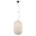 ROSSINI ILLUMINAZIONE - SOSPENSIONE CROMO/VETRO BIANCO SATINATO E27 IP20 24CM