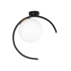 ROSSINI ILLUMINAZIONE - PLAFONIERA NERO-ORO LUCIDO/VETRO SATINATO E27 IP20 TSU002NOL