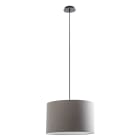 ROSSINI ILLUMINAZIONE - SOSPENSIONE NERA/PARALUME CILINDRICO GRIGIO E27 IP20 48CM VIV001NGR