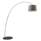 ROSSINI ILLUMINAZIONE - PIANTANA NERA/PARALUME CONICO TORTORA E27 IP20 60CM