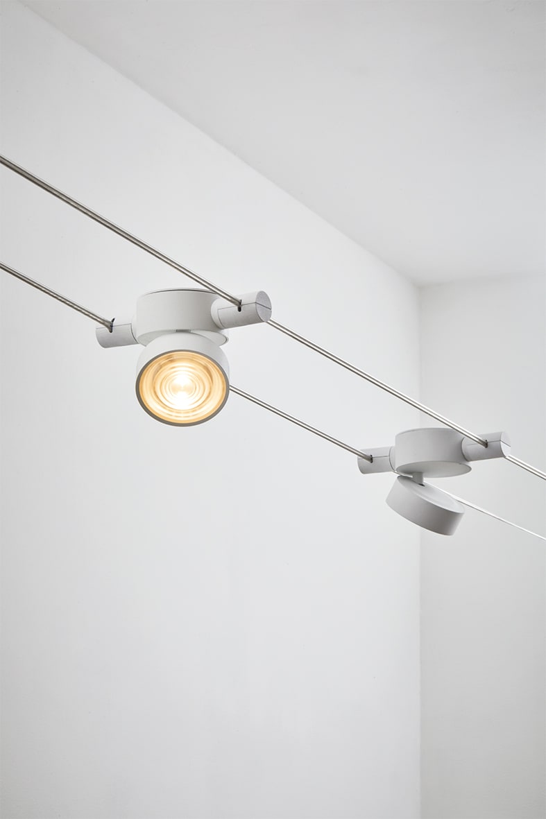 ROSSINI ILLUMINAZIONE - KIT FISSAGGIO NERO E ALIMENTATORE DA PARETE/PLAFONE PER WIRE/CABLE