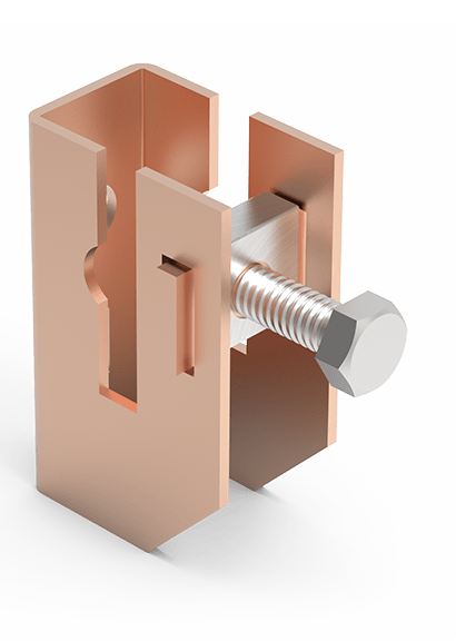SATI - Morsetto per conduttori tondi fino a 10 mm e piatti fino a 50x5mm per fissaggio a parete CU