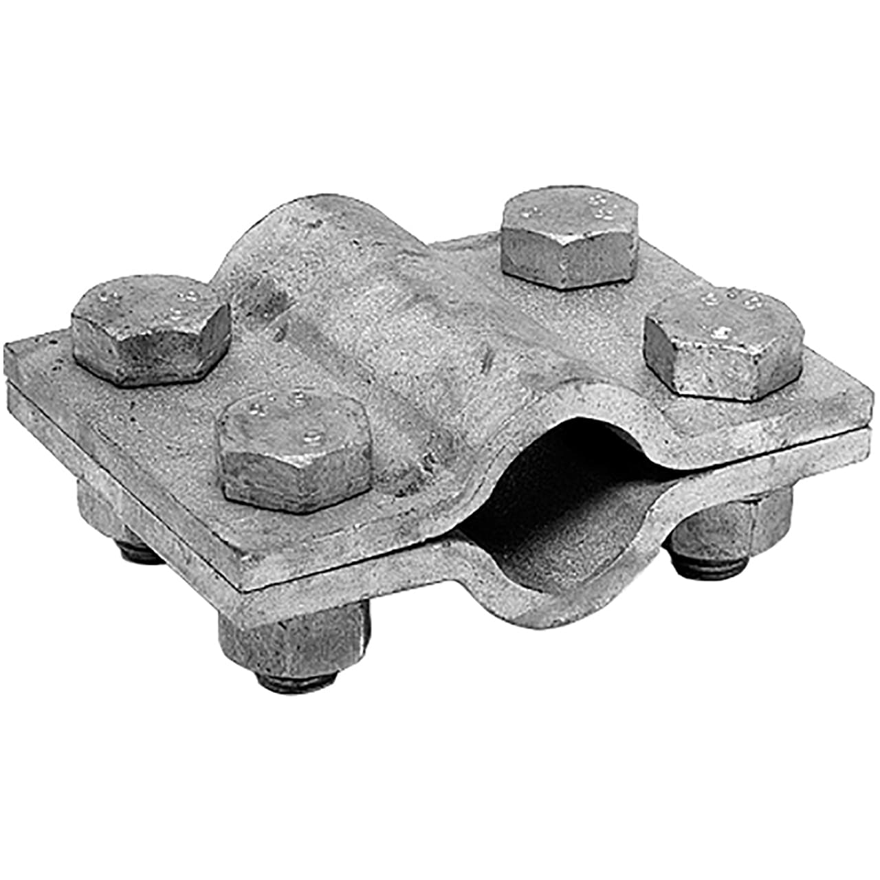 SATI - Morsetto a piastra zincato a caldo  sezione 70x5 mm  per tondi diametro 25 mm