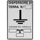 SATI - Cartello Dispersore di terra inn alluminio  dimensioni 165x250 mm