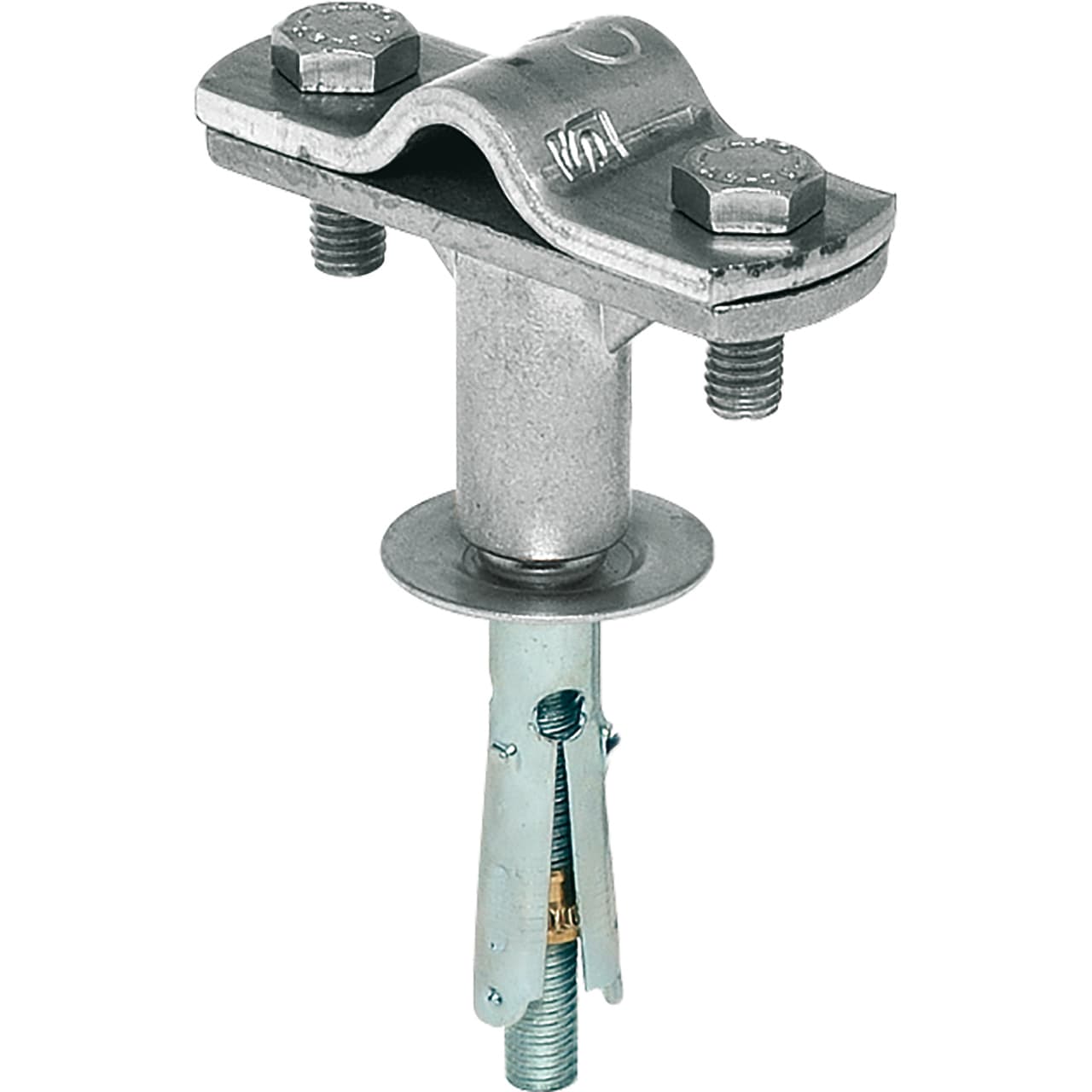 SATI - Supporto per tondo in zamak zincata con tassello in ferro 9x45 mm  per tondi diam. 8-10 mm
