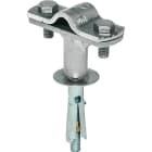 SATI - Supporto per tondo in zamak zincata con tassello in ferro 9x45 mm  per piatti 20-30 mm