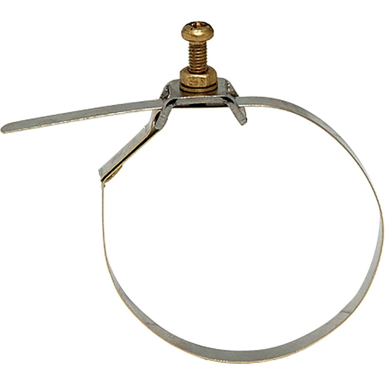 SATI - Fascetta in ottone nichelato  lunghezza 215 mm  per tubi diametro 3/8 - 2 pollici