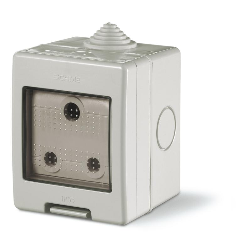 SCAME PARRE - CONT.IP55 2MOD +1 PR. UK 2P+T 15A