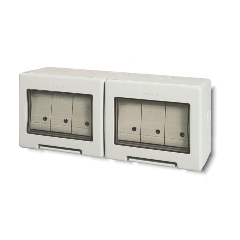 SCAME PARRE - CONT.IP55 3+3MOD +6 INT.16A UNIP.