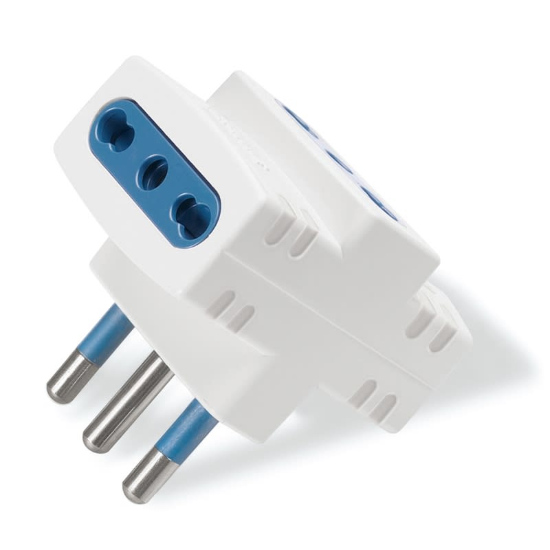 SCAME PARRE - ADATTATORE AZZURRA  3/BIVAL. 2P+T 16A