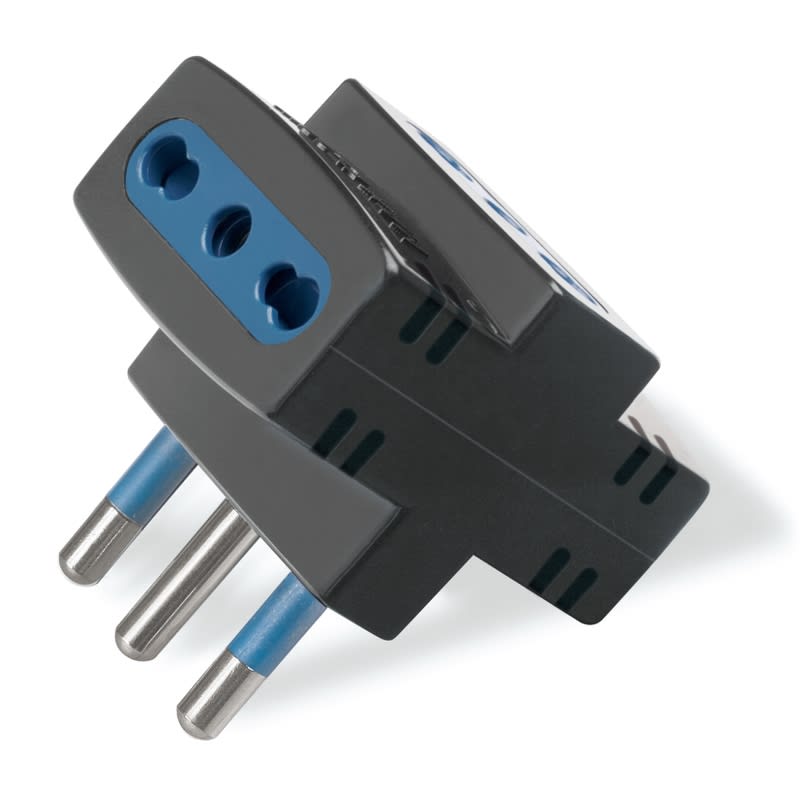 SCAME PARRE - ADATTATORE AZZURRA 3/BIVAL. 2P+T 16A