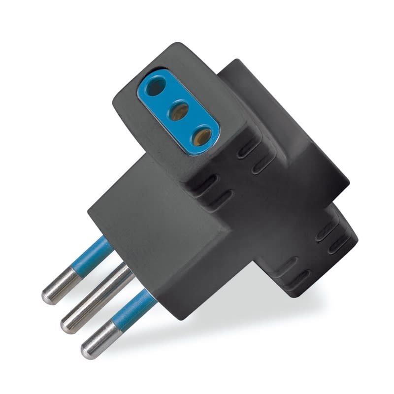 SCAME PARRE - ADATTATORE AZZURRA 3 USCITE 2P+T 10A