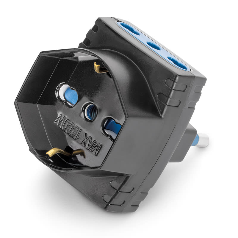 SCAME PARRE - ADATTATORE AZZURRA  P40+ 2 BIV. 2P+T 16A