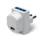SCAME PARRE - ADATT.BLUELINE USB+2 PR. 2P+T 16A-BIANCO