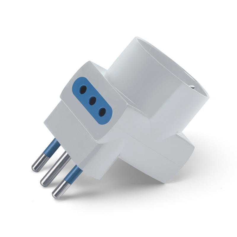 SCAME PARRE - ADATT.10A 2P+T 2X10A/1XP30 BIANCO