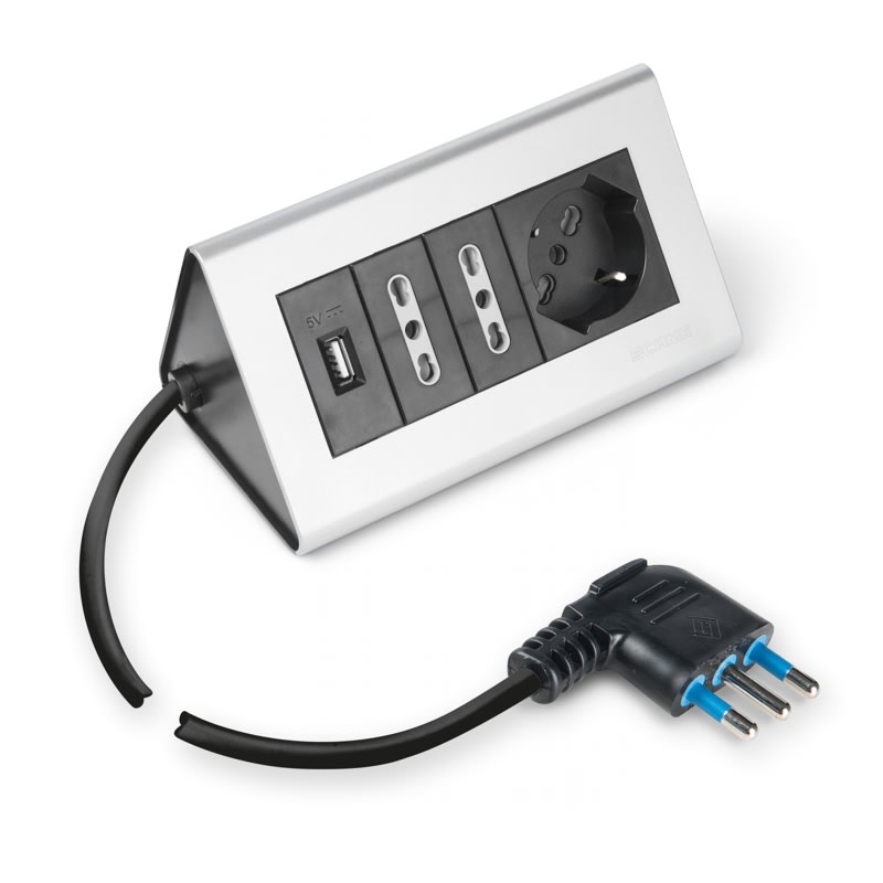 SCAME PARRE - MULTIPRESA DA SCRIVANIA - NERA