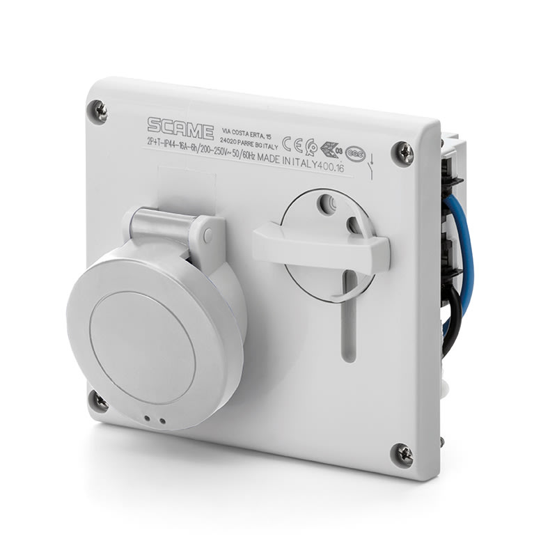 SCAME PARRE - PRESA INCASSO OMNIA 2P+T 16A  3H IP44