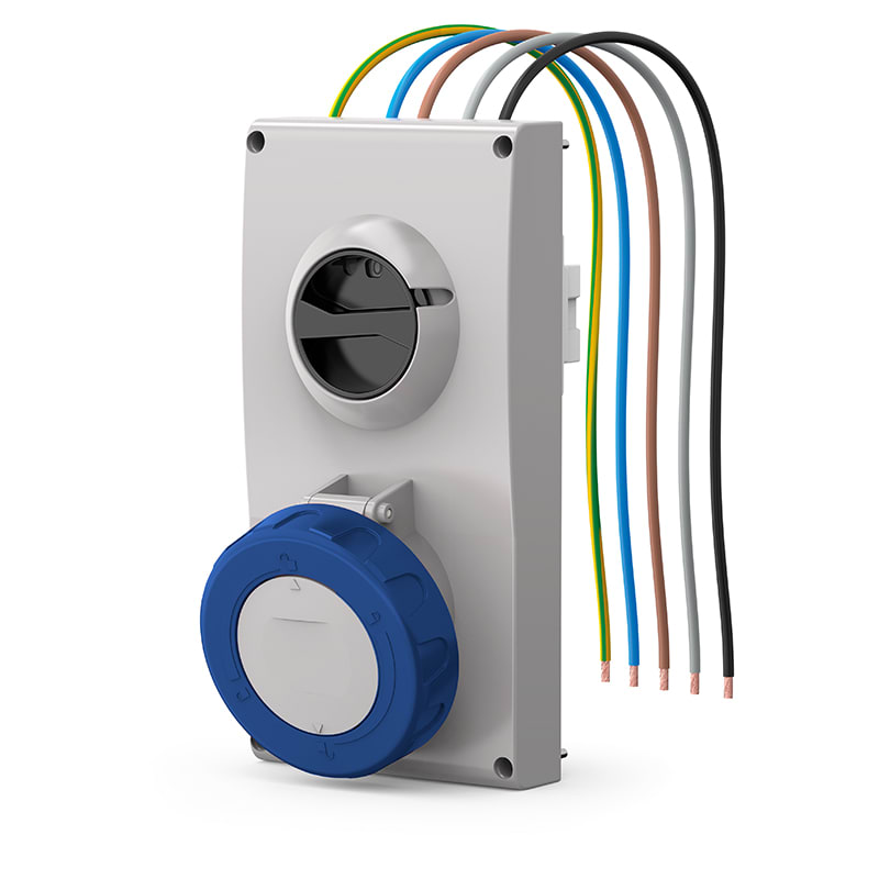 SCAME PARRE - PRESA INCASSO PROXIMA 63A 3P+N 9H