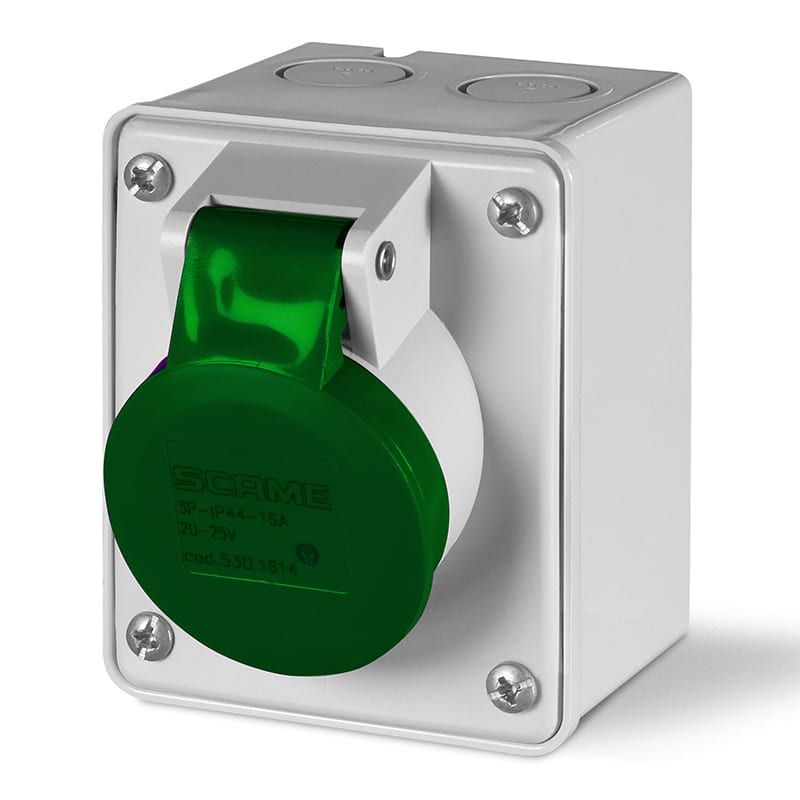 SCAME PARRE - PRESA PARETE C/DIR.2P 32A <50V 11H IP44