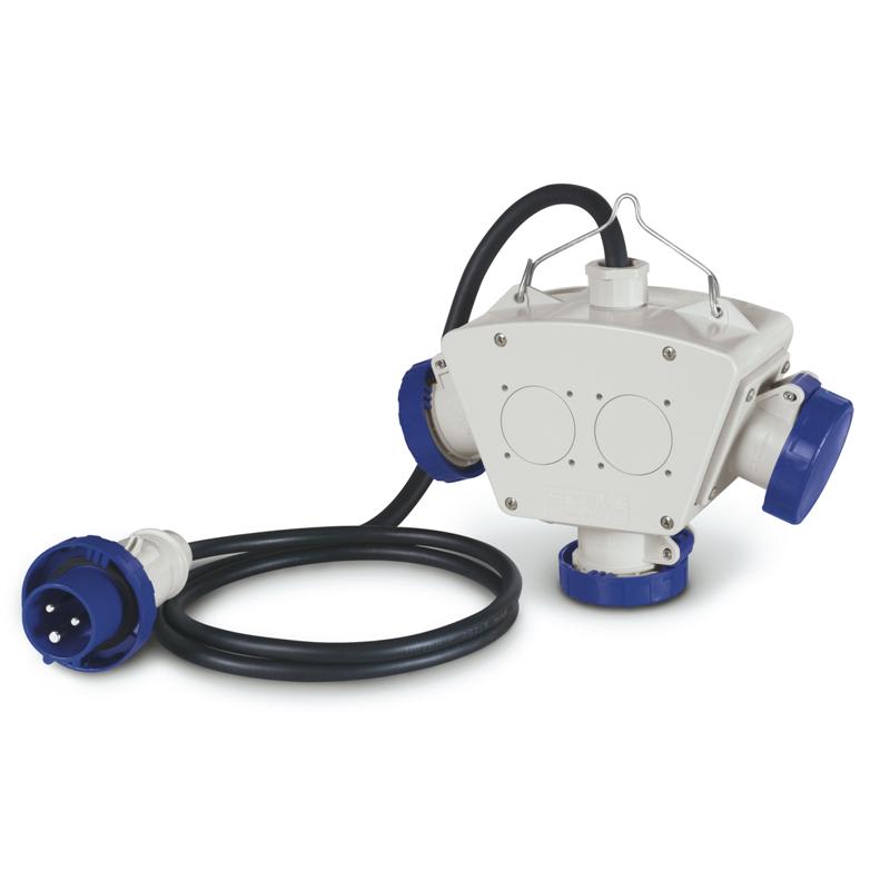 SCAME PARRE - ADATTATORE 3 PRESE C/CAVO IP66