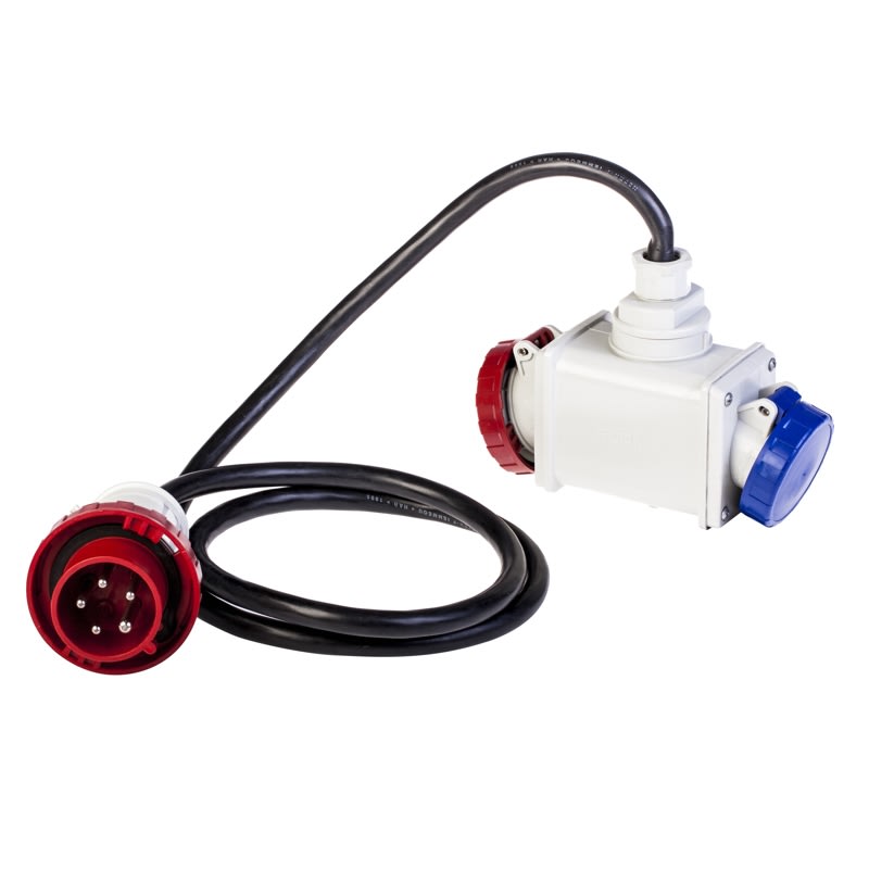 SCAME PARRE - ADATTATORE 2 USC. C/CAVO 3P+N 380V IP66