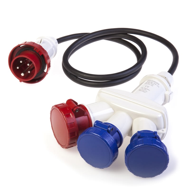 SCAME PARRE - ADATTATORE TRIPLO MISTO C/CAVO IP66 16A