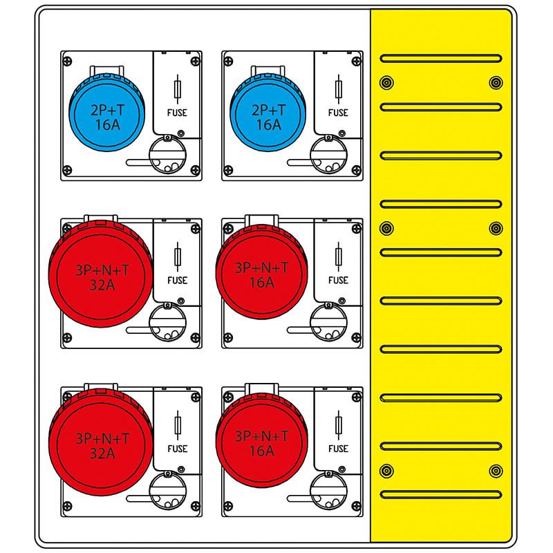 SCAME PARRE - MBOX3 CON SPINA FISSA PRESE C/FUSIBILI
