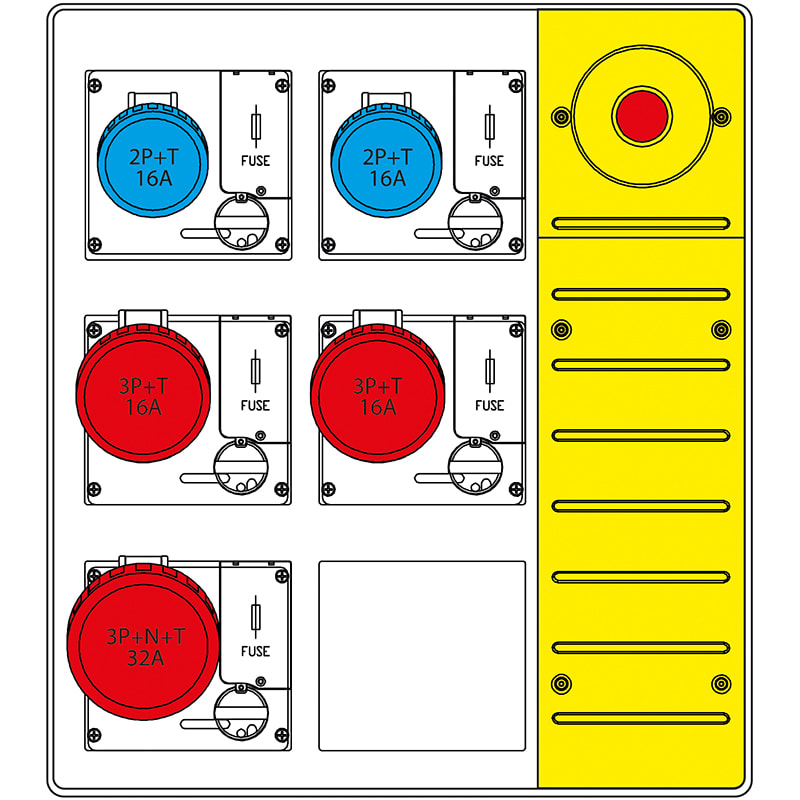SCAME PARRE - MBOX3 CON SPINA+EMERGENZA  PR.C/FUSIBILI