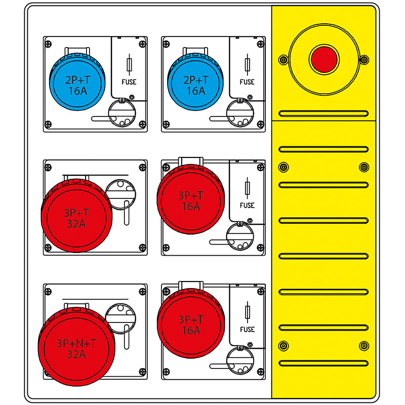 SCAME PARRE - MBOX3 CON SPINA+EMERGENZA  PR.C/FUSIBILI