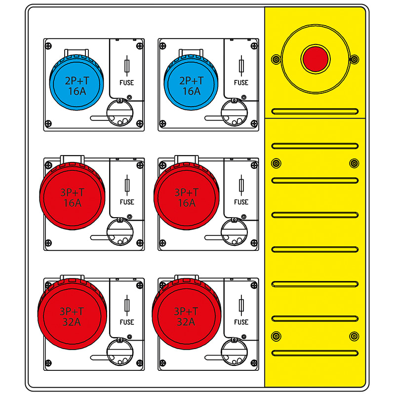 SCAME PARRE - MBOX3 MORSETT.+EMERGENZA  PR. C/FUSIBILI